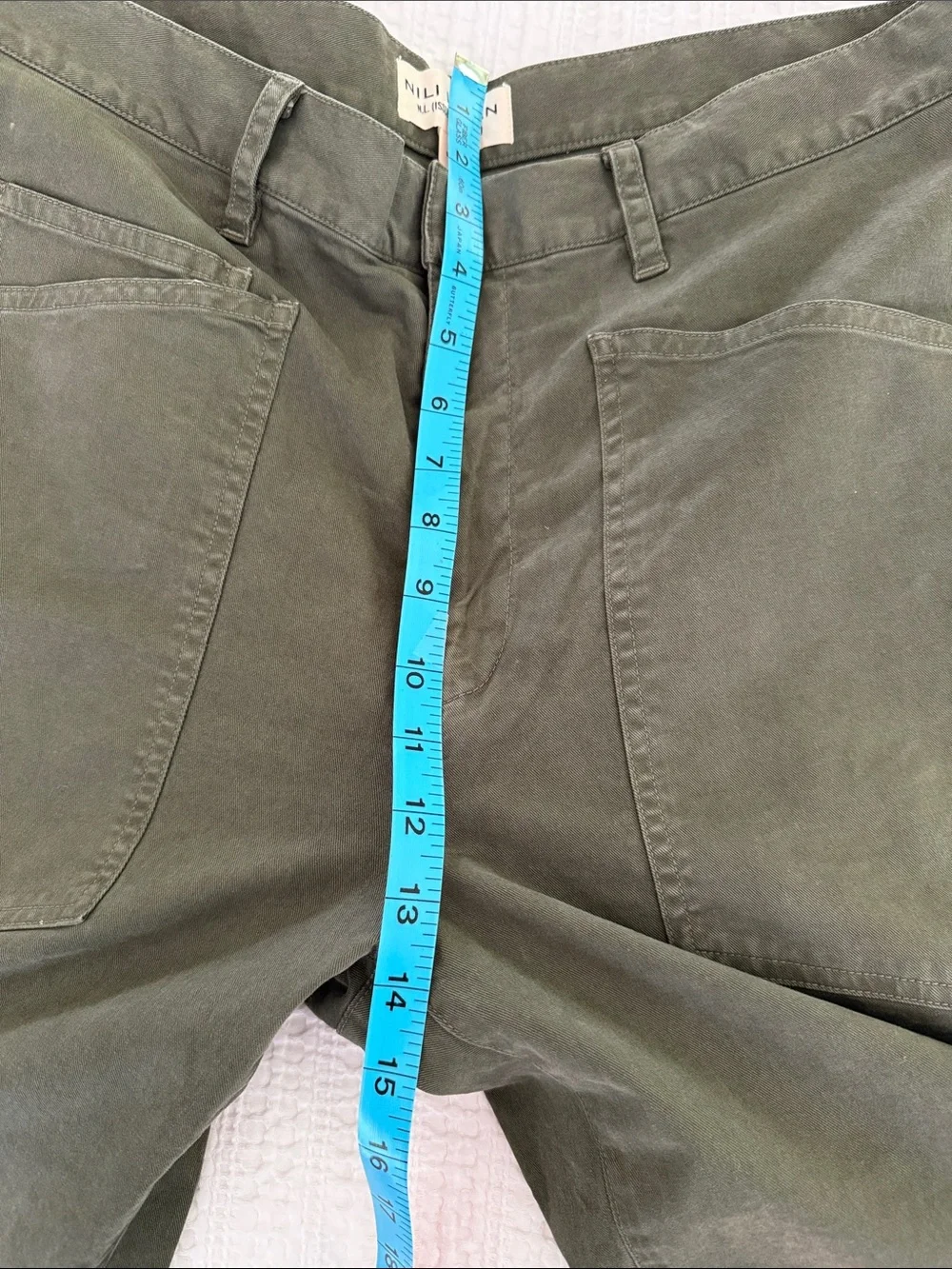 NILI LOTAN Shon Cotton Twill Barrel-Leg Size 6 Camo Olive Green color - Picture 6 of 12